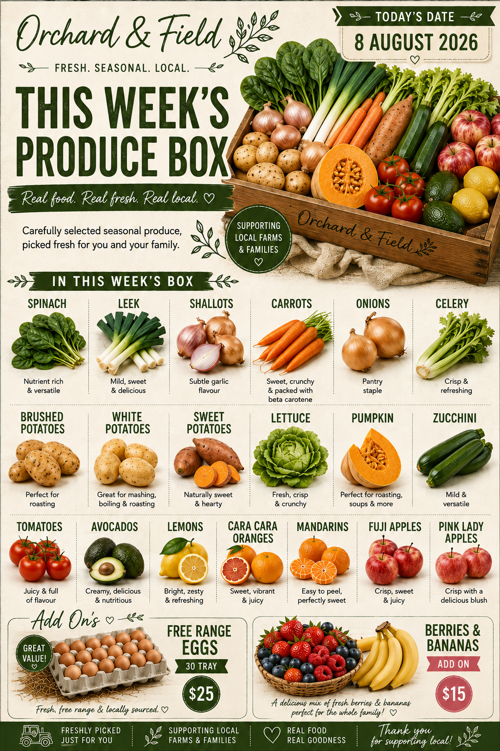 Family seasonal fruit and veg box