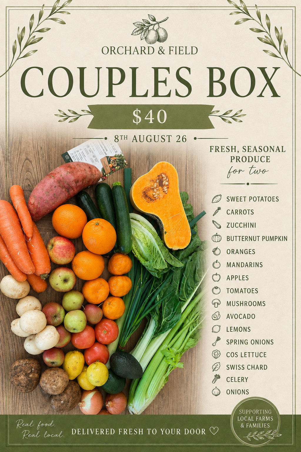 Couples seasonal fruit and veg box