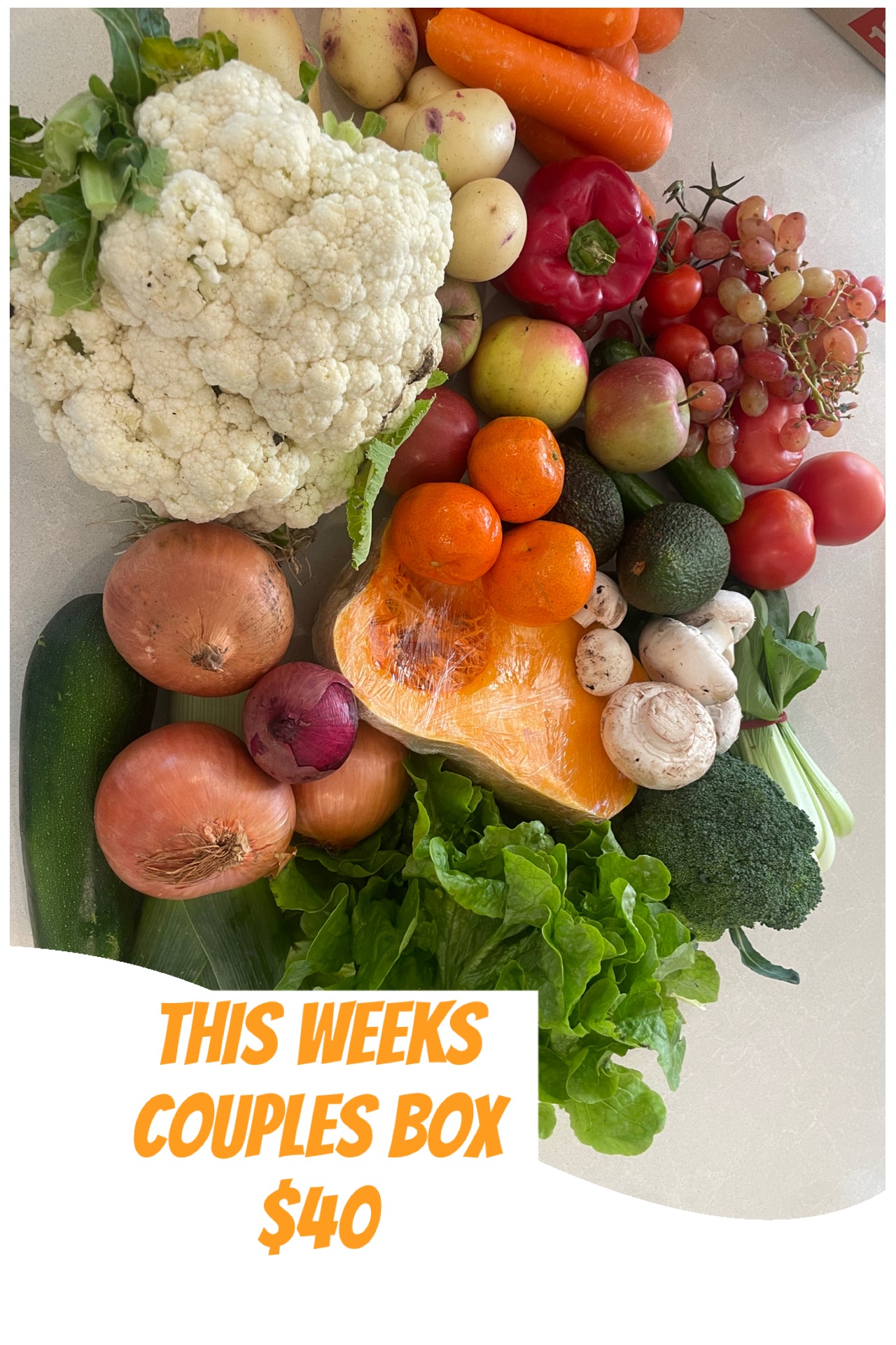 Couples seasonal fruit and veg box