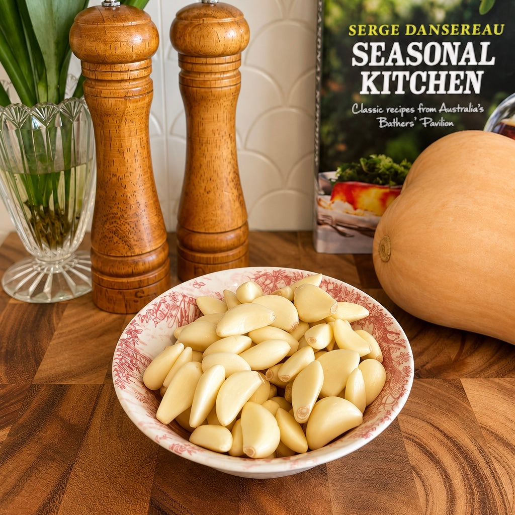 250g peeled garlic cloves